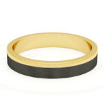 Alianza de boda 3mm Dotted Gold Oro Amarillo y Carbono 30-OAC07A-B - Imagen 2