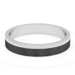 Alianza de boda 3mm Dotted Gold Oro Blanco y Carbono 30-OAC07B-B - Imagen 2