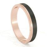 Alianza de boda 3mm Dotted Gold Oro Rosa y Carbono 30-OAC07R-B