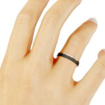 Alianza de boda 3mm Dotted Gold Oro Rosa y Carbono 30-OAC07R-B - Imagen 3