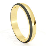 Alianza de boda 3mm Boreal Curve Oro Amarillo y Carbono 30-OAC13A-B