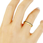 Alianza de boda 3mm Boreal Curve Oro Amarillo y Carbono 30-OAC13A-B - Imagen 3