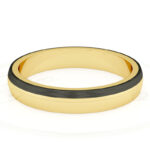 Alianza de boda 3mm Boreal Curve Oro Amarillo y Carbono 30-OAC13A-B - Imagen 2