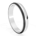 Alianza de boda 3mm Boreal Curve Oro Blanco y Carbono 30-OAC13B-B