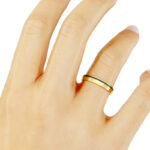 Alianza de boda 3.5mm Lateral Pulse Oro Amarillo y Carbono 35-OAC11A-B - Imagen 3