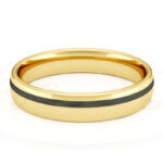 Alianza de boda 3.5mm Lateral Pulse Oro Amarillo y Carbono 35-OAC11A-B - Imagen 2