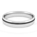 Alianza de boda 3.5mm Lateral Pulse Oro Blanco y Carbono 35-OAC11B-B - Imagen 2