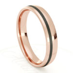 Alianza de boda 3.5mm Lateral Pulse Oro Rosa y Carbono 35-OAC11R-B