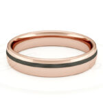 Alianza de boda 3.5mm Lateral Pulse Oro Rosa y Carbono 35-OAC11R-B - Imagen 2