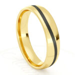 Alianza de boda Infinity Curve 4mm Oro Amarillo y Carbono 40-OAC01A-B