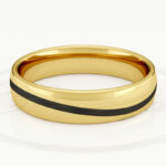 Alianza de boda 4mm Oro Amarillo y Carbono 40-OAC01A-B - Imagen 2