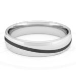 Alianza de boda Infinity Curve 4mm Oro Blanco y Carbono 40-OAC01B-B - Imagen 2