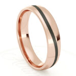 Alianza de boda Infinity Curve 4mm Oro Rosa y Carbono 40-OAC01R-B