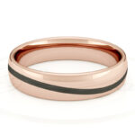 Alianza de boda Infinity Curve 4mm Oro Rosa y Carbono 40-OAC01R-B - Imagen 2