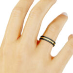 Alianza de boda 4mm Oro Amarillo y Carbono 40-OAC03A-B - Imagen 3