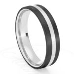 Alianza de boda 4mm Oro Blanco y Carbono 40-OAC03B-B