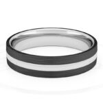 Alianza de boda 4mm Oro Blanco y Carbono 40-OAC03B-B - Imagen 2