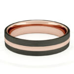 Alianza de boda 4mm Oro Rosa y Carbono 40-OAC03R-B - Imagen 2