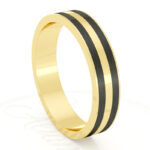 Alianza de boda 4mm Oro Amarillo y Carbono 40-OAC15A-B
