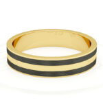 Alianza de boda 4mm Oro Amarillo y Carbono 40-OAC15A-B - Imagen 2
