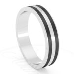 Alianza de boda 4mm Oro Blanco y Carbono 40-OAC15B-B