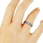 Alianza de boda 4mm Oro Blanco y Carbono 40-OAC15B-B - Imagen 3