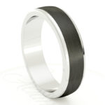 Alianza de boda 4.5mm Bold Carbon Oro Blanco y Carbono 45-OAC08B-B