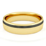 Alianza de boda 4.5mm Lateral Pulse Oro Amarillo y Carbono 45-OAC11A-B - Imagen 2