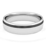 Alianza de boda 4.5mm Lateral Pulse Oro Blanco y Carbono 45-OAC11B-B - Imagen 2