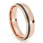 Alianza de boda 4.5mm Lateral Pulse Oro Rosa y Carbono 45-OAC11R-B