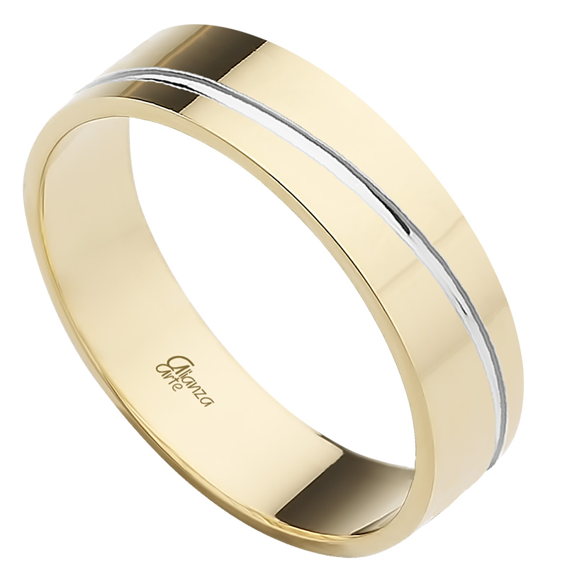 50-081AB-Brillo Alianza de Boda Oro Bicolor 5mm 081AB - Imagen 1