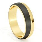 Alianza de boda 5mm Oro Amarillo y Carbono 50-OAC06A-B