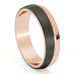 Alianza de boda 5mm Oro Rosa y Carbono 50-OAC06R-B