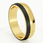 Alianza de boda 5mm Oro Amarillo y Carbono 50-OAC09A-B