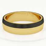 Alianza de boda 5mm Oro Amarillo y Carbono 50-OAC09A-B - Imagen 2