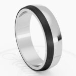 Alianza de boda 5mm Oro Blanco y Carbono 50-OAC09B-B