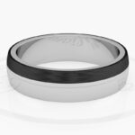 Alianza de boda 5mm Oro Blanco y Carbono 50-OAC09B-B - Imagen 2