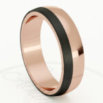 Alianza de boda 5mm Oro Rosa y Carbono 50-OAC09R-B