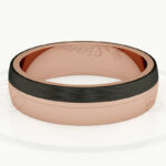 Alianza de boda 5mm Oro Rosa y Carbono 50-OAC09R-B - Imagen 2