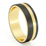 Alianza de boda 5mm Oro Gold Core Amarillo y Carbono 50-OAC12A-B