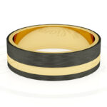 Alianza de boda 5mm Oro Gold Core Amarillo y Carbono 50-OAC12A-B - Imagen 2