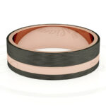 Alianza de boda 5mm Gold Core Oro Rosa y Carbono 50-OAC12R-B - Imagen 2