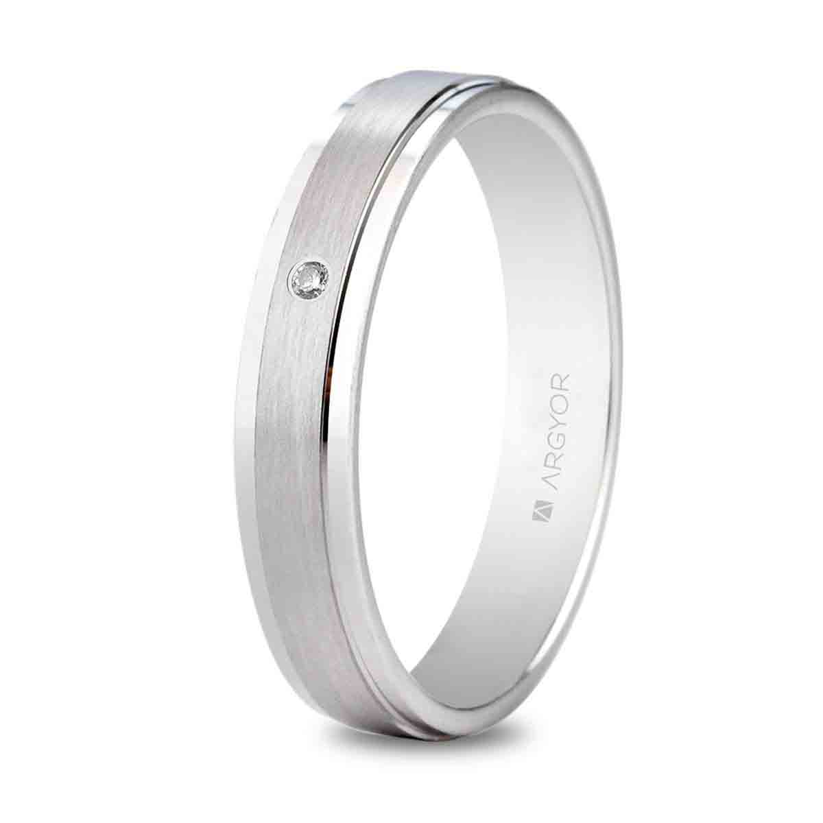 Alianza de boda Oro Blanco 4mm 18K (5B40397D) - Imagen 1