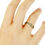 Alianza de boda 6mm Oro Amarillo y Carbono 60-OAC05A-B - Imagen 3