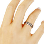 Alianza de boda 6mm Oro Rosa y Carbono 60-OAC05R-B - Imagen 3