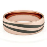 Alianza de boda 6mm Oro Rosa y Carbono 60-OAC05R-B - Imagen 2