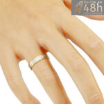 Alianza Oro Bicolor 9K y 18K de 4 mm de ancho OA-118AB - Imagen 3