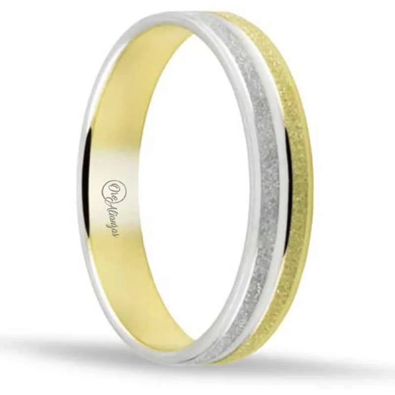 Alianza Oro Bicolor 18K de 4 mm de ancho OA-168BA - Imagen 1